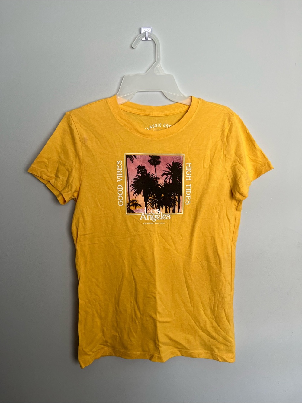 Aeropostale Yellow Classic Crew Graphic Tee